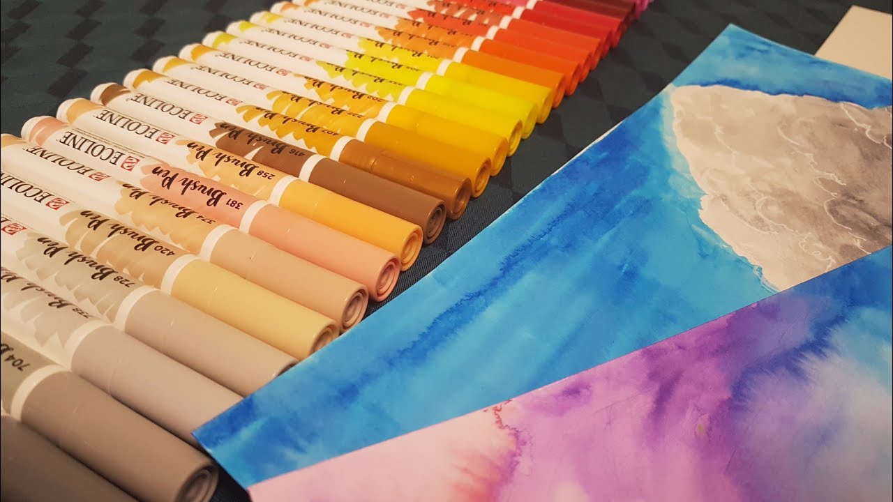 Fun with the Talens Ecoline Brush Pens YouTube