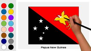 Flag of Papua New Guinea - Asia