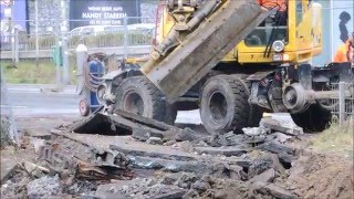 Bagger Und Gleisarbeiten Und Super Zeitraffer