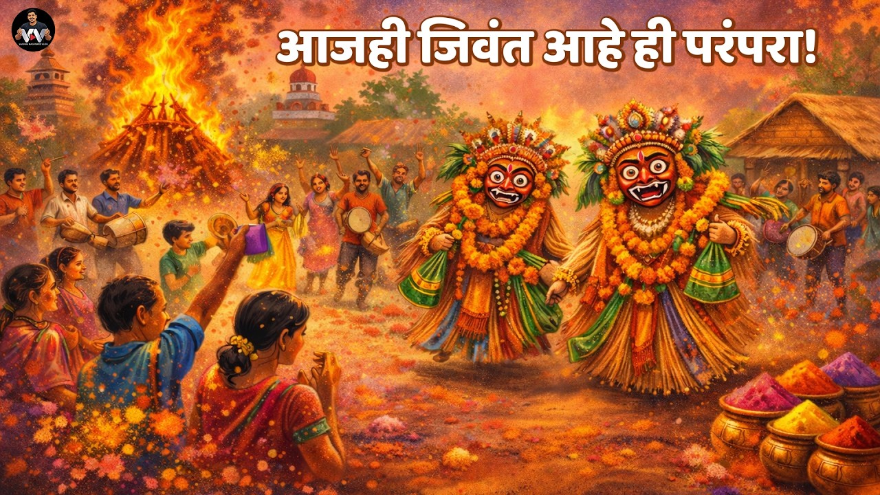 ❤️ आजही जिवंत आहे ही परंपरा! खेळींचं आगमन आणि गावची होळी #holicelebration #indianfestival #shimga 