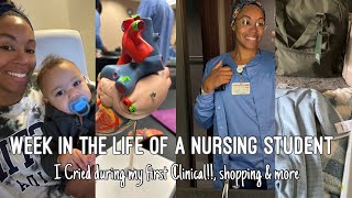 WEEK IN THE LIFE OF A NURSING STUDENT | I Cried During My First Clinical Day! Shopping & more