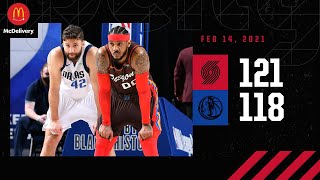 Trail Blazers 121, Mavericks 118 | Game Highlights by McDelivery | February 14, 2021