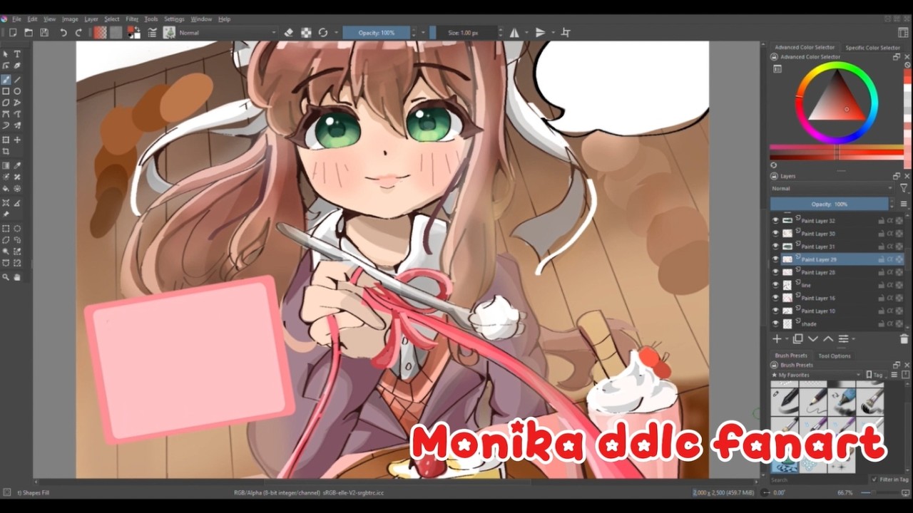 Monika ddlc Fanart | Digital Speedpaint | Doki Doki Literature Club ...