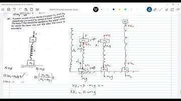 23) springs JEE Adv  | Two discs, each having mass m, are attached  to the ends of a vertical spring