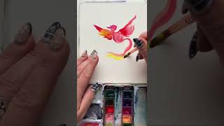 A🔥Watercolor Reminder: We Can Rise From Our Ashes💪🏻#WatercolorForBeginners #Watercolor #asmrart