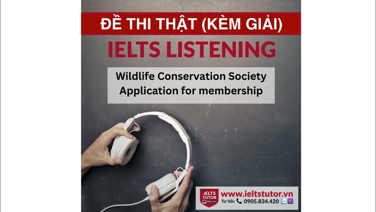 Wildlife Conservation Society Application for membership IELTS