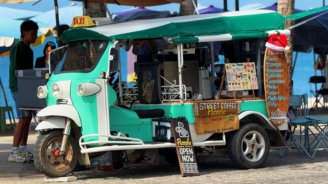 Street Coffee in Paradise 🌴☕ | Tiny Tuk Tuk Café by the Sea
