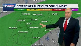 Alabama Severe Threat: Sunday's weather forecast brings strong storms, more rain next week Alabama Severe Threat: Sunday's weather forecast brings strong storms, more rain next week