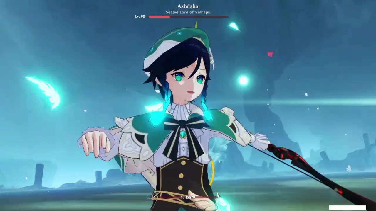 Venti C1 Solo | Azhdaha Boss Domain | 1 HP Challenge [Genshin Impact]