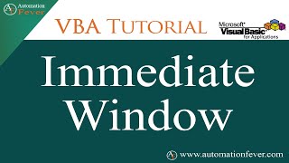 VBA Immediate Window | Excel VBA Tutorial in Hindi