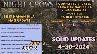 NIGHT CROWS Complete updates + info para sa nalalapit na S_A EVENTS?