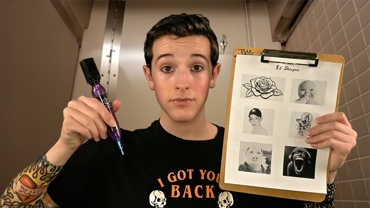 ASMR $5 Permanent Tattoos in the School Bathroom