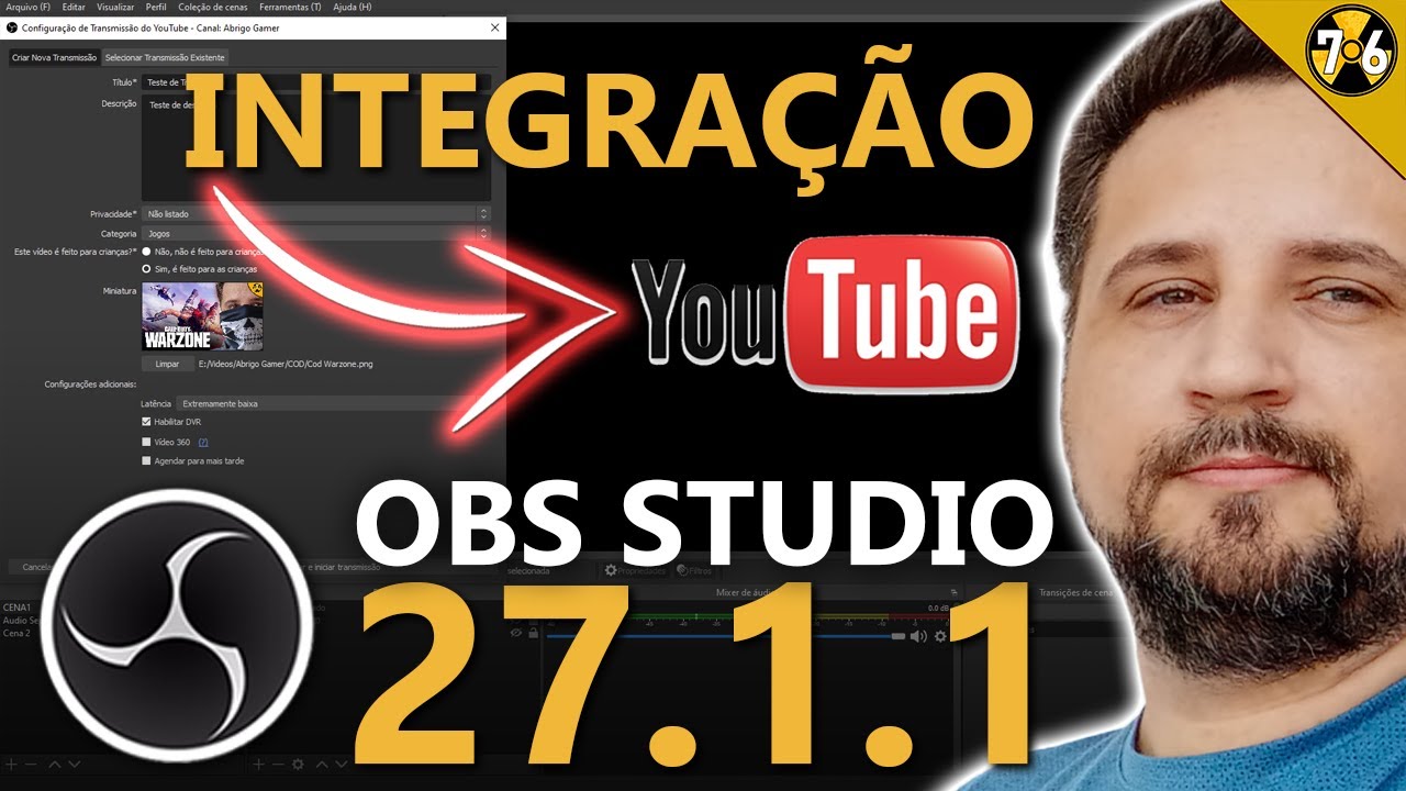 NOVO OBS STUDIO 27.1.1 com Integração com Youtube