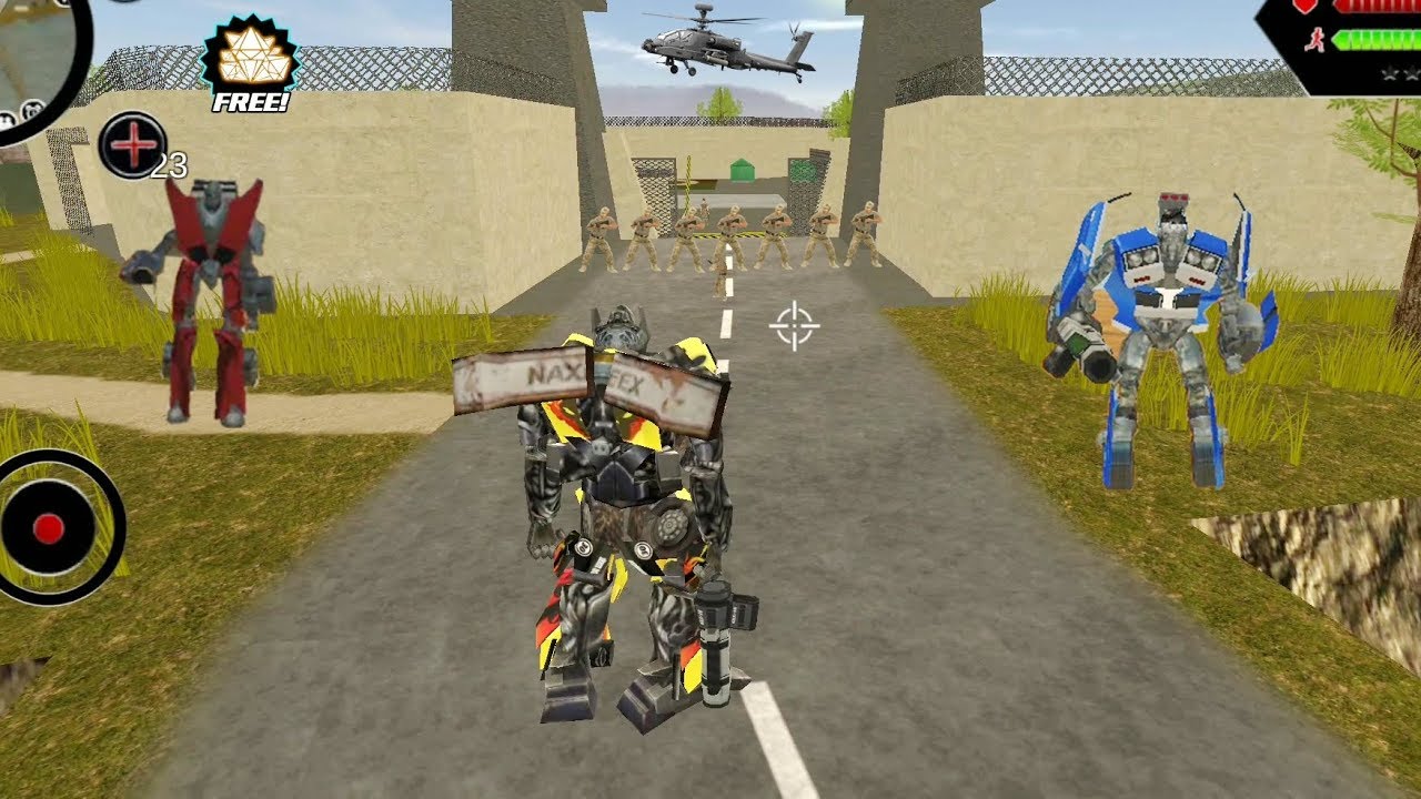 Robot Shark (Transformer Pickup Robot Fight Army Base) Pickup Robot Destroy 🚂 Tank & 🚁 Helicopter