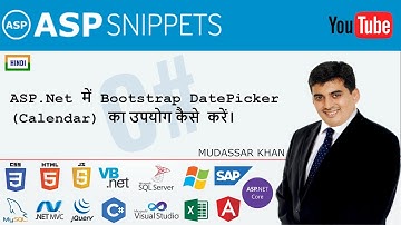 Hindi | Bootstrap DatePicker (Calendar) in ASP.Net using C#