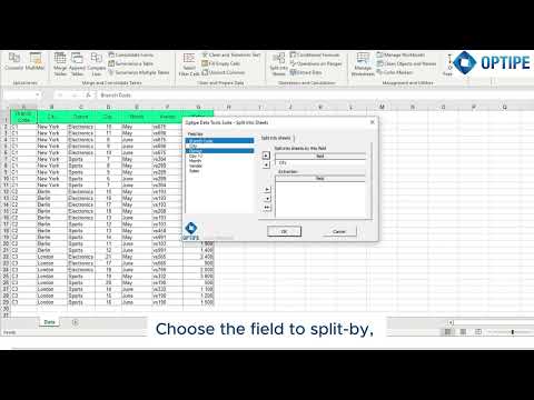 How to Split an Excel Table into Multiple Worksheets Automatically | Optipe Data Tools Suite