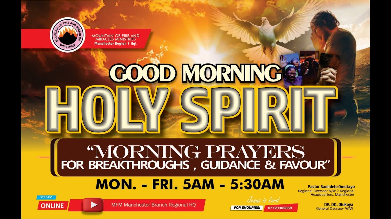 🔴Good Morning Holy Spirit Online Prayer @ MFM Manchester Regional HQ 16-01-2026