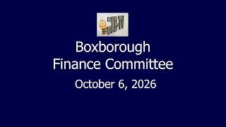 Finance Committee - October 6, 2026