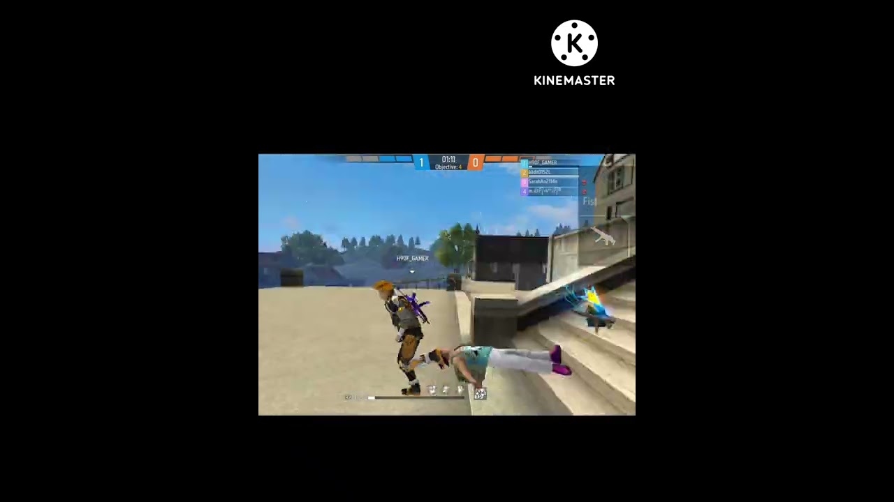 1vs4 Free fire best Gameplay😮