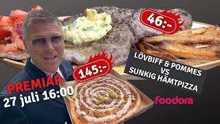 Lövbiff med pommes och kryddsmör VS Sunkig hämtpizza I Kapten Mat I No. 177