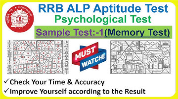 RRB ALP CBT 3 Psycho Test | Sample Test:1 (Memory Test) | Check Your Time & Accuracy