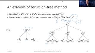 Divide and conquer: recursion-tree and master theorem for solving recurrences