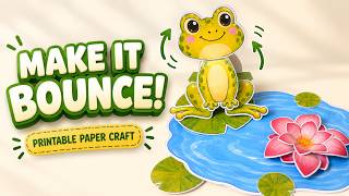 How to Make a Bouncing Paper Frog | Printable Paper Craft Tutorial