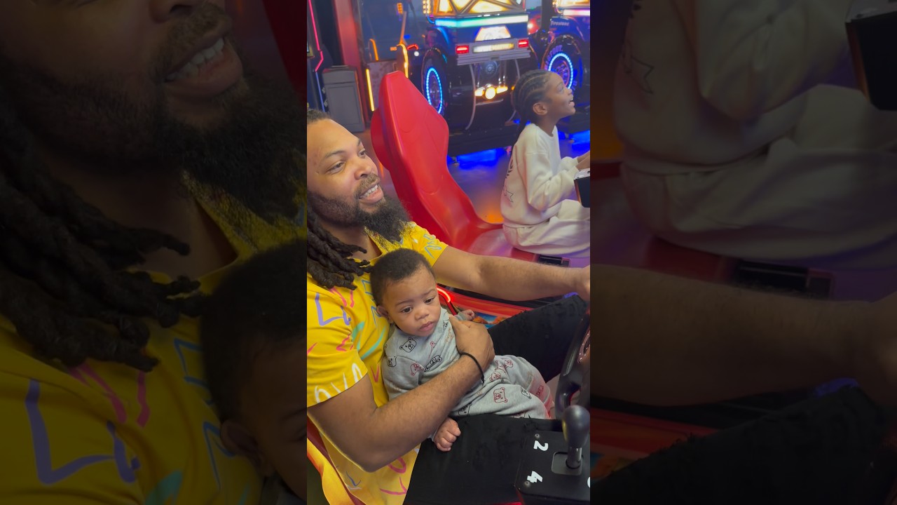 Папа обогнал дочь во время гонки 