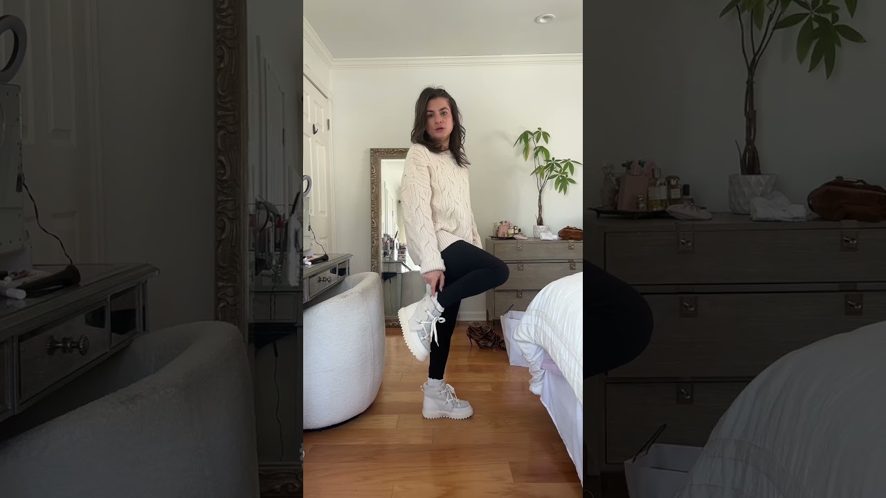 Chunky sweater and leggings ice skating outfit