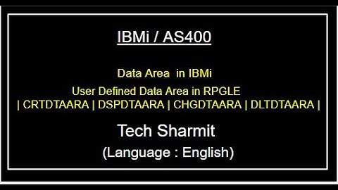 IBMi (AS400) - User defined data area in IBMi | rpgle programming tutorial | as400 beginners English