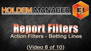 Report Filters: Action Filters - Betting Lines (Video 8 of 10)