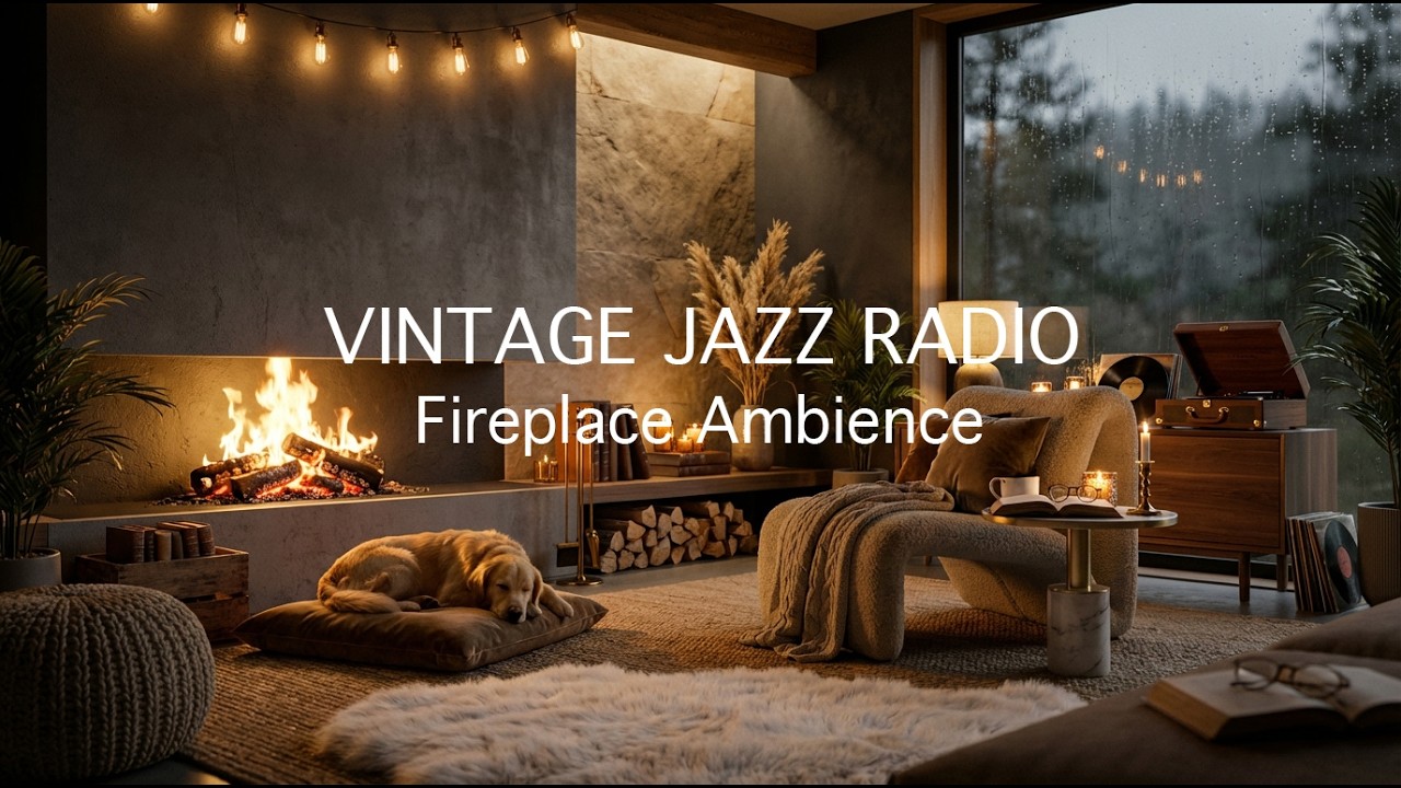 Vintage Jazz Radio 84 🔥 Cozy Fireplace Jazz | Warm Evening Jazz Ambience
