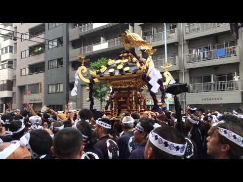 ★ド迫力★平成26年　三社祭　西浅三北　町会神輿渡御 丸金本部前