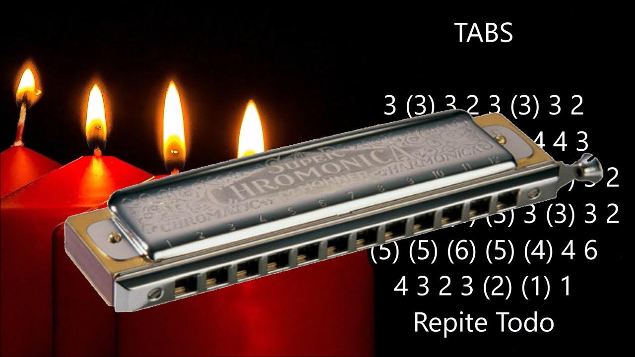 NOCHE DE PAZ, ARMÓNICA FÁCIL, TABLATURAS, SILENT NIGHT, EASY CHROMATIC