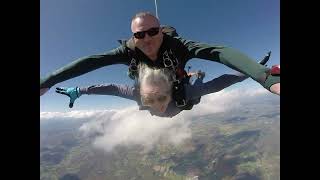 Darlene Bowker skydiving over Norwich NY with Just Jump Skydiving