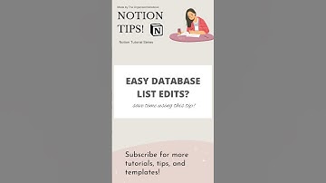 Easily Edit Notion List View Databases! ✨| Notion Tips & Tutorials #shorts #notion #notiontutorial