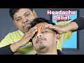 Headaches Relief Massage From Indian Barber | Cure Insomnia | Oil Head Massage and Loud Neck Cracks