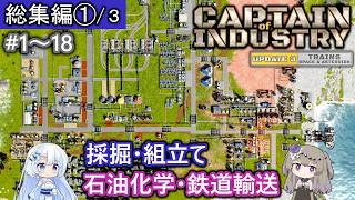 Captain Of Industry 総集編１：採掘から始まり、組立工場、コンベヤ、石油化学そして鉄道輸送へ！