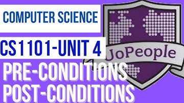 CS1101 Unit 4 Discussion - PreConditions and PostConditions in Python