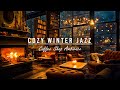 Exquisite night jazz sleep piano music in cozy winter coffee shop ambience  crackling fireplace