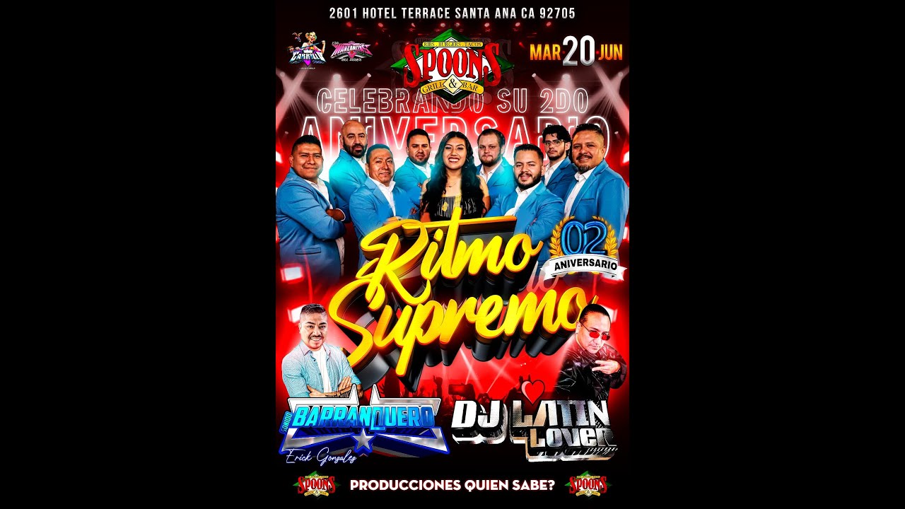 RITMO SUPREMO EN VIVO SPOONS NIGHT CLUB 2da PARTE MARTES 20 JUNIO YouTube