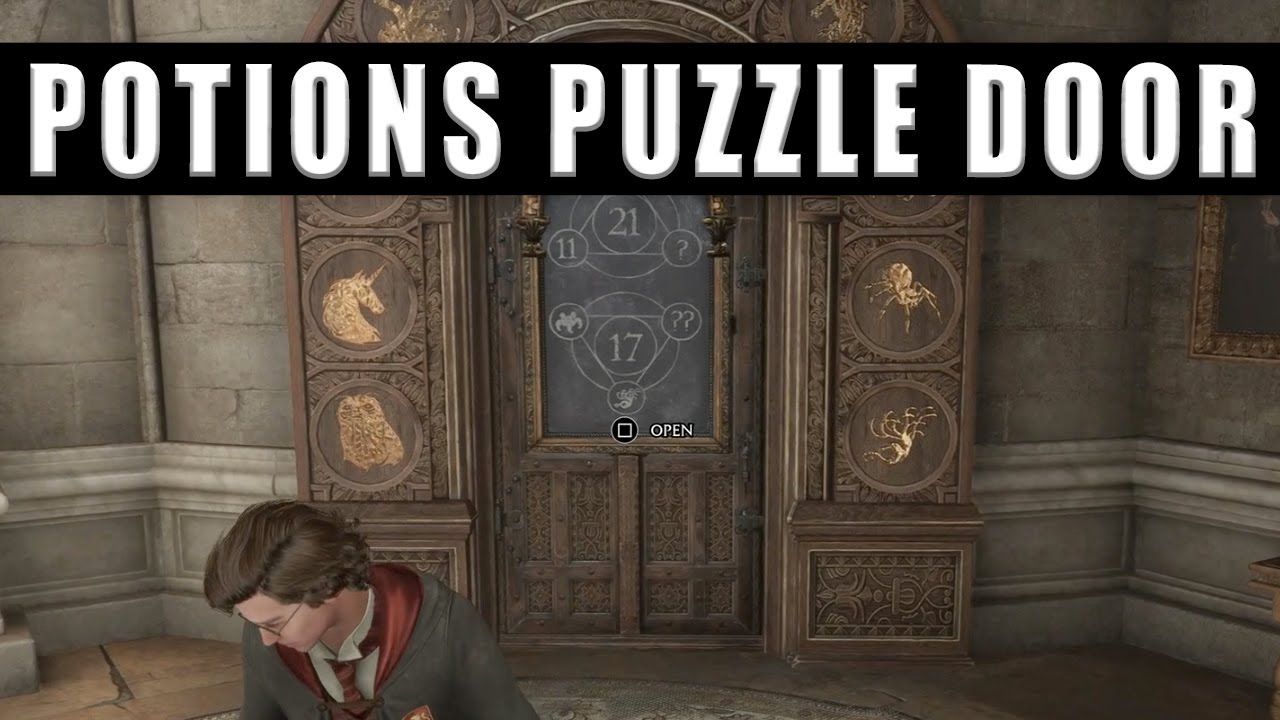 Hogwarts Legacy Potions Classroom puzzle door Numbers and Pictures