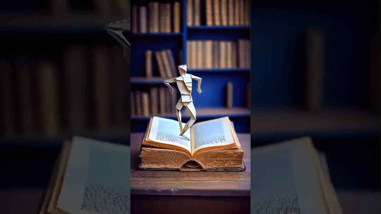 Paper man dancing on the book 📖🕺😍