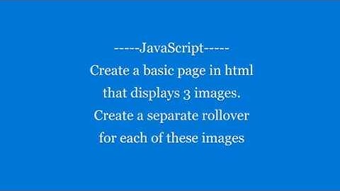 Rollover Images | JavaScript