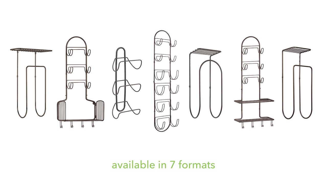 Wall Mount Bathroom Towel Holder Storage - mDesign