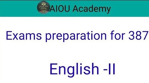 387 English -II || solved guess paper