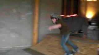 Skateboarding on my halfpipe in my basement!!!!!