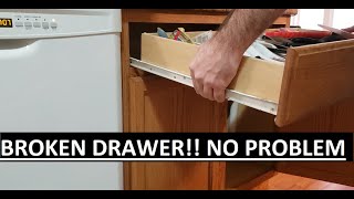 Kitchen Cabinet Drawer Fix DIY (that dreaded busted drawer... GONE!)