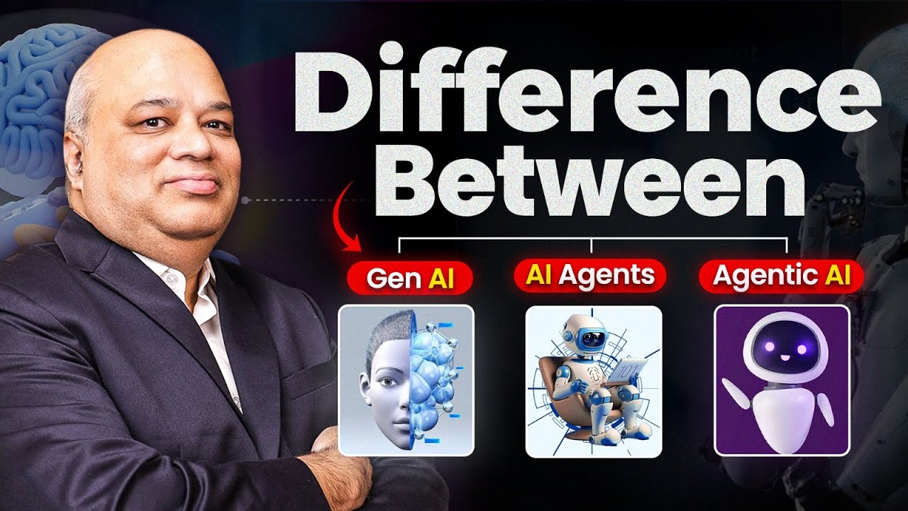 Gen AI vs AI Agents vs Agentic AI | 2025 Full Hindi Guide | Easy ...