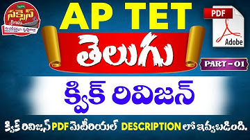 3 వ తరగతి తెలుగు క్విక్ రివిజన్  II AP DSC II AP TET